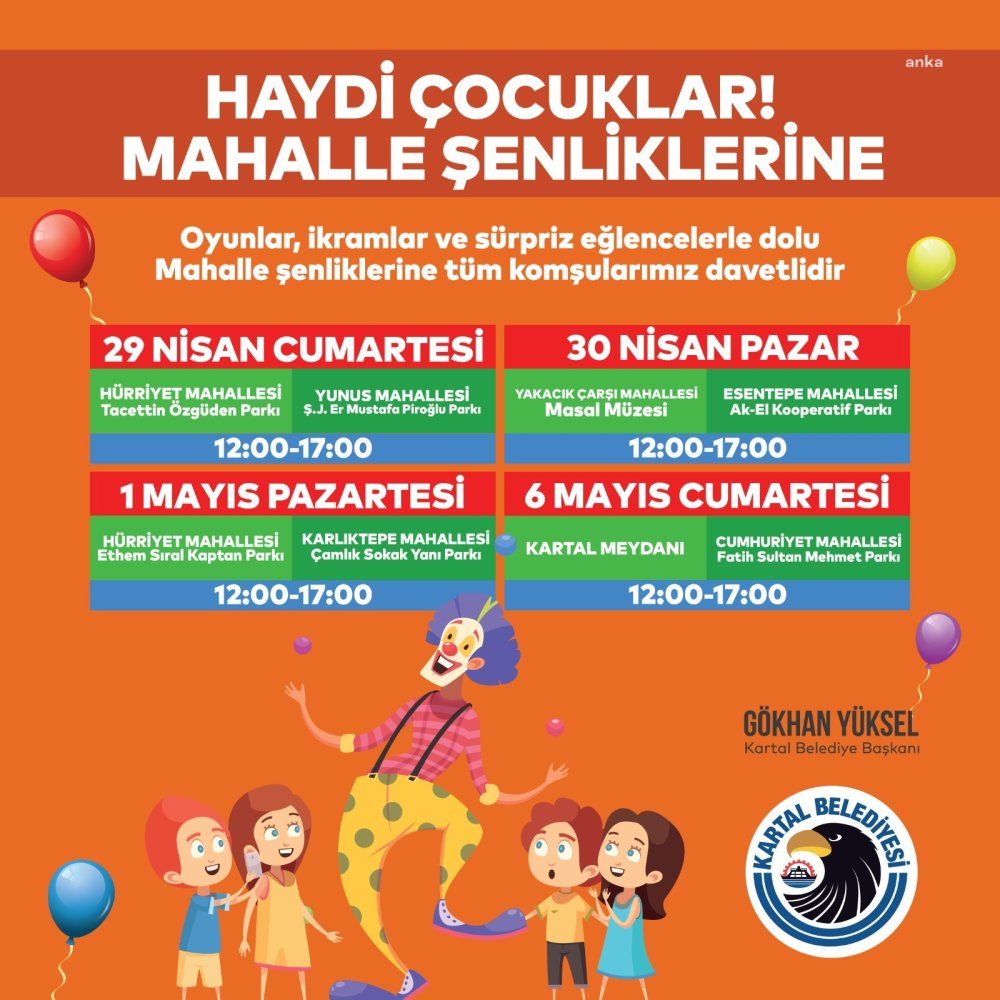 KARTALLI ÇOCUKLAR MAHALLE ŞENLİKLERİNDE BULUŞUYOR