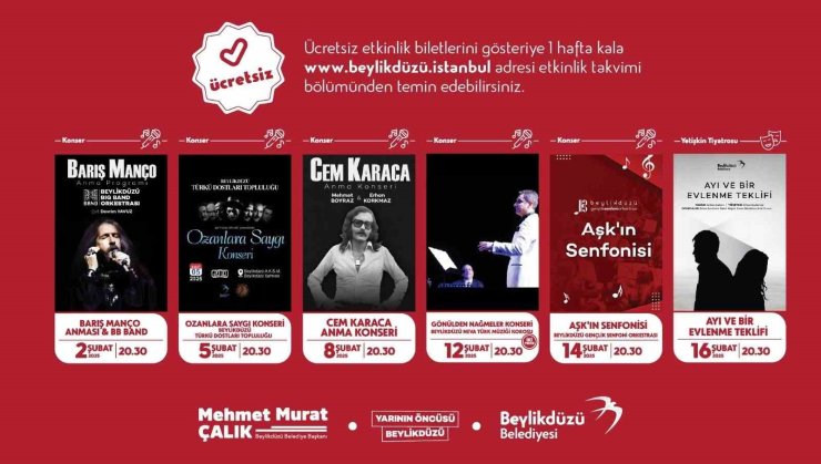 BEYLİKDÜZÜ’NDE KÜLTÜR SANAT ETKİNLİKLERİ ŞUBAT AYINDA DA DOPDOLU