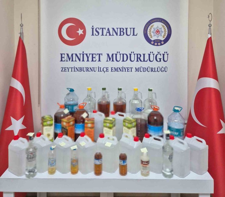ZEYTİNBURNU’NDAKİ 2 İŞYERİNE BASKIN: 80 LİTRE SAHTE ALKOL ELE GEÇİRİLDİ