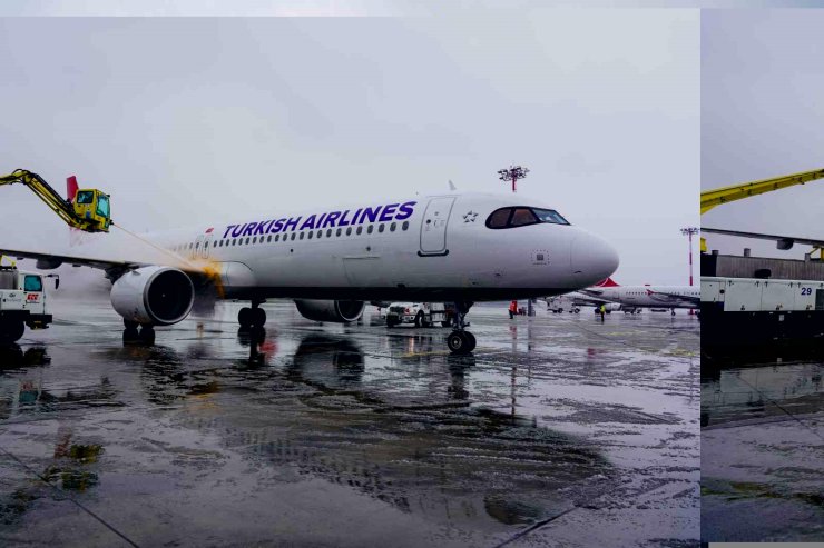 İSTANBUL HAVALİMANI’NDA UÇAKLARA BUZLANMAYA KARŞI "DE-İCİNG" İŞLEMİ UYGULANIYOR