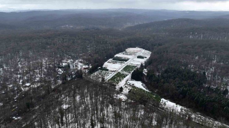 BELGRAT ORMANI BEYAZA BÜRÜNDÜ, HAYRAN BIRAKAN KAR MANZARASI HAVADAN GÖRÜNTÜLENDİ