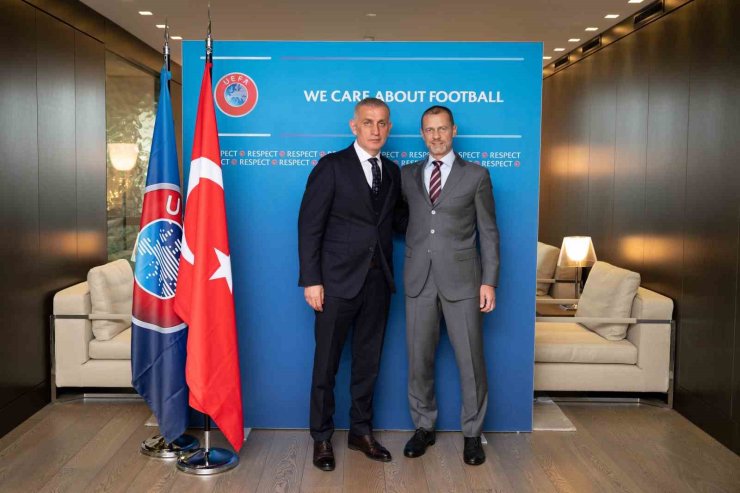 TFF BAŞKANI HACIOSMANOĞLU, UEFA BAŞKANI CEFERİN İLE BULUŞTU