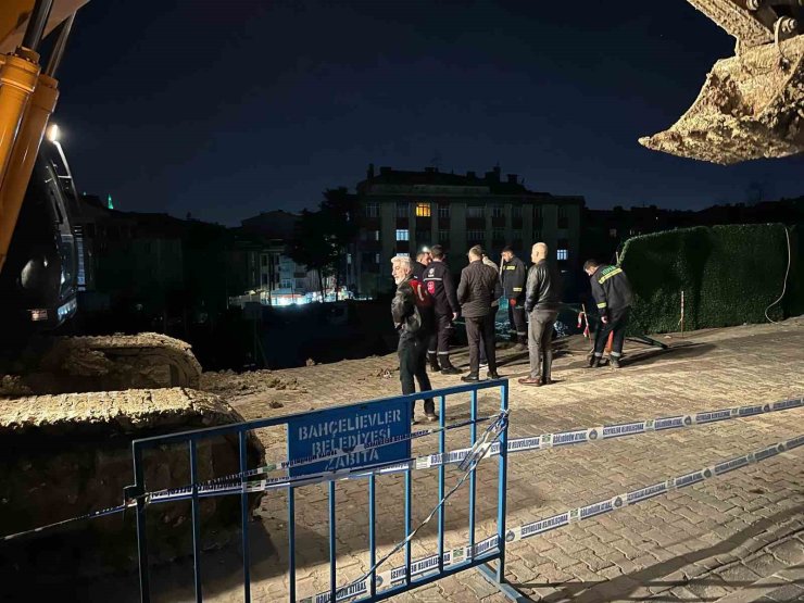 BAHÇELİEVLER’DE İNŞAAT SIRASINDA YOLDA KISMİ ÇÖKME YAŞANDI