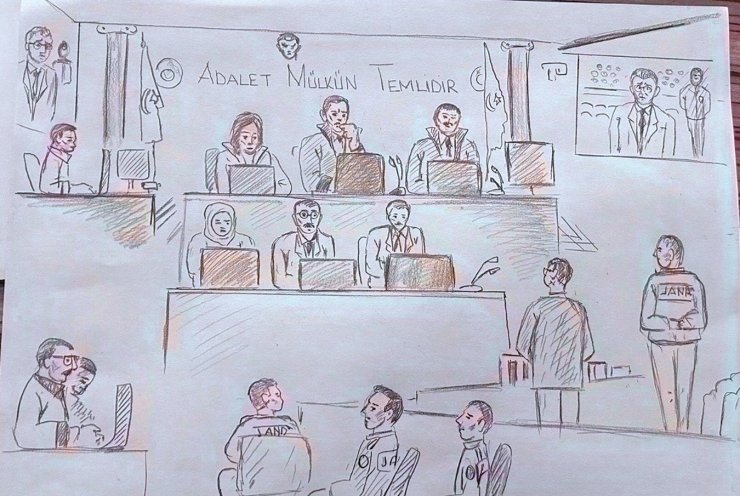 İHLAS HABER AJANSI ADLİYE RESSAMI İMAMOĞLU’NUN İFADELERİNİ BÖYLE ÇİZDİ