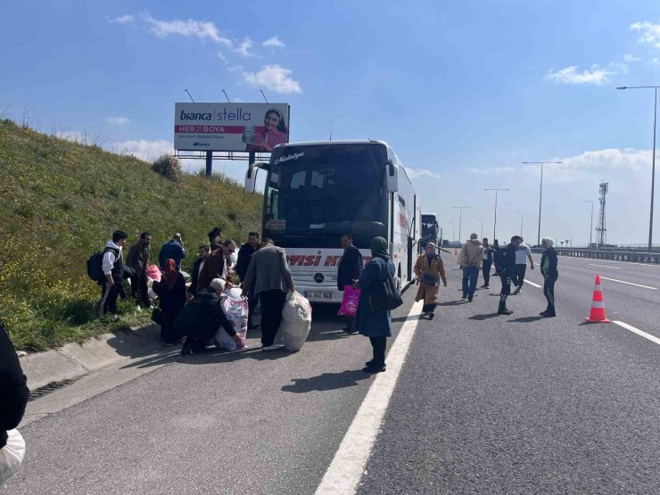 KUZEY MARMARA OTOYOLU’NDA YOLCU OTOBÜSÜNDE YANGIN