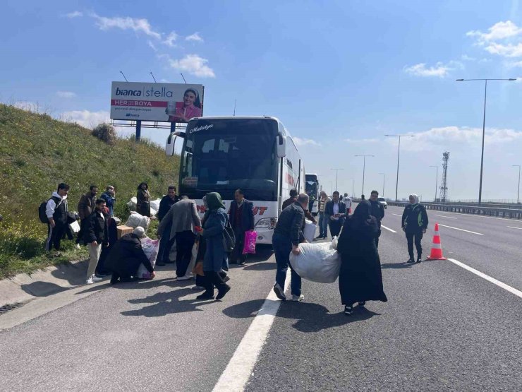 KUZEY MARMARA OTOYOLU’NDA YOLCU OTOBÜSÜNDE YANGIN