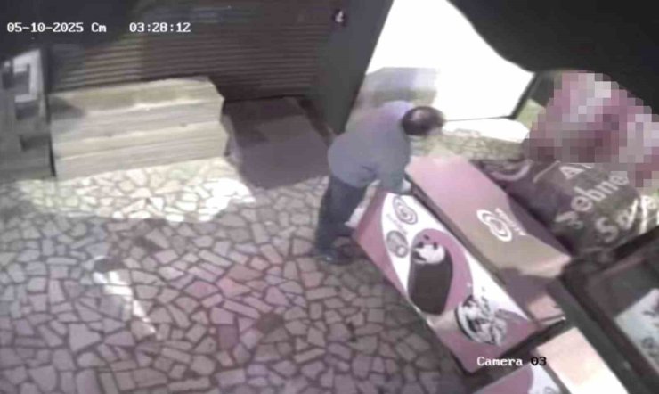 KADIKÖY’DE KURUYEMİŞÇİDEN DONDURMA HIRSIZLIĞI KAMERADA